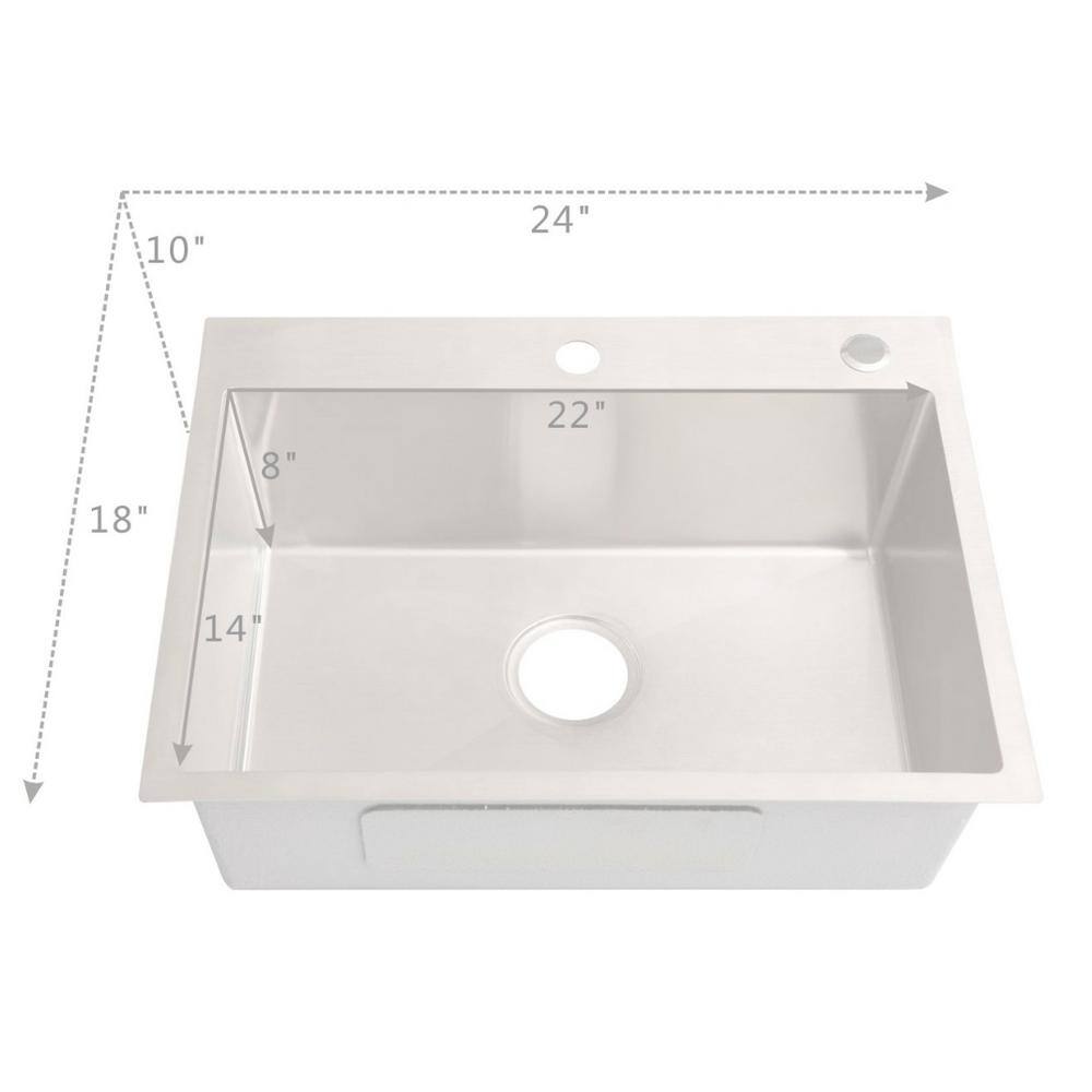 Tileon Stainless Steel Drop-In Laundry Sink with Cabinet and Faucet Combo in White
