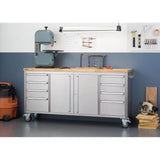 TRINITY 72 in. W x 19 in. D 8-Drawer Stainless-Steel Corner Rolling Mobile Workbench