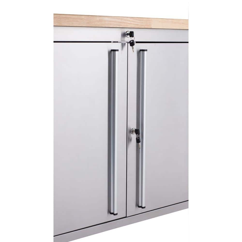 TRINITY 72 in. W x 19 in. D 8-Drawer Stainless-Steel Corner Rolling Mobile Workbench