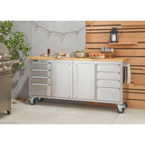 TRINITY 72 in. W x 19 in. D 8-Drawer Stainless-Steel Corner Rolling Mobile Workbench