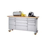 TRINITY PRO 72 in. W x 19 in. D 12-Drawer Rolling Workbench with Storage