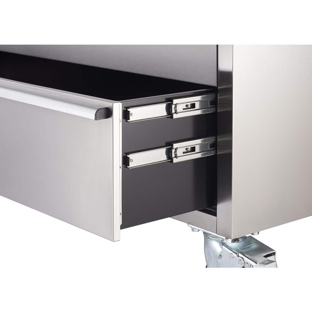 TRINITY 43 in. W x 25 in. D 11-Drawer Stainless Steel Rolling Tool Chest Combo