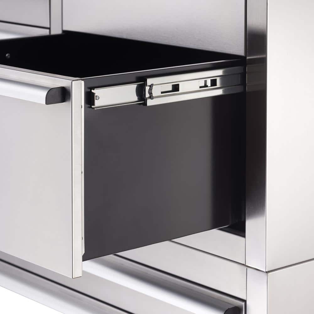 TRINITY 43 in. W x 25 in. D 11-Drawer Stainless Steel Rolling Tool Chest Combo