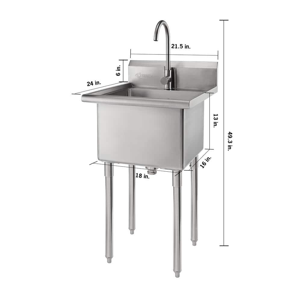 TRINITY 21.5 in. Stainless Steel Utility Sink NSF Certified
