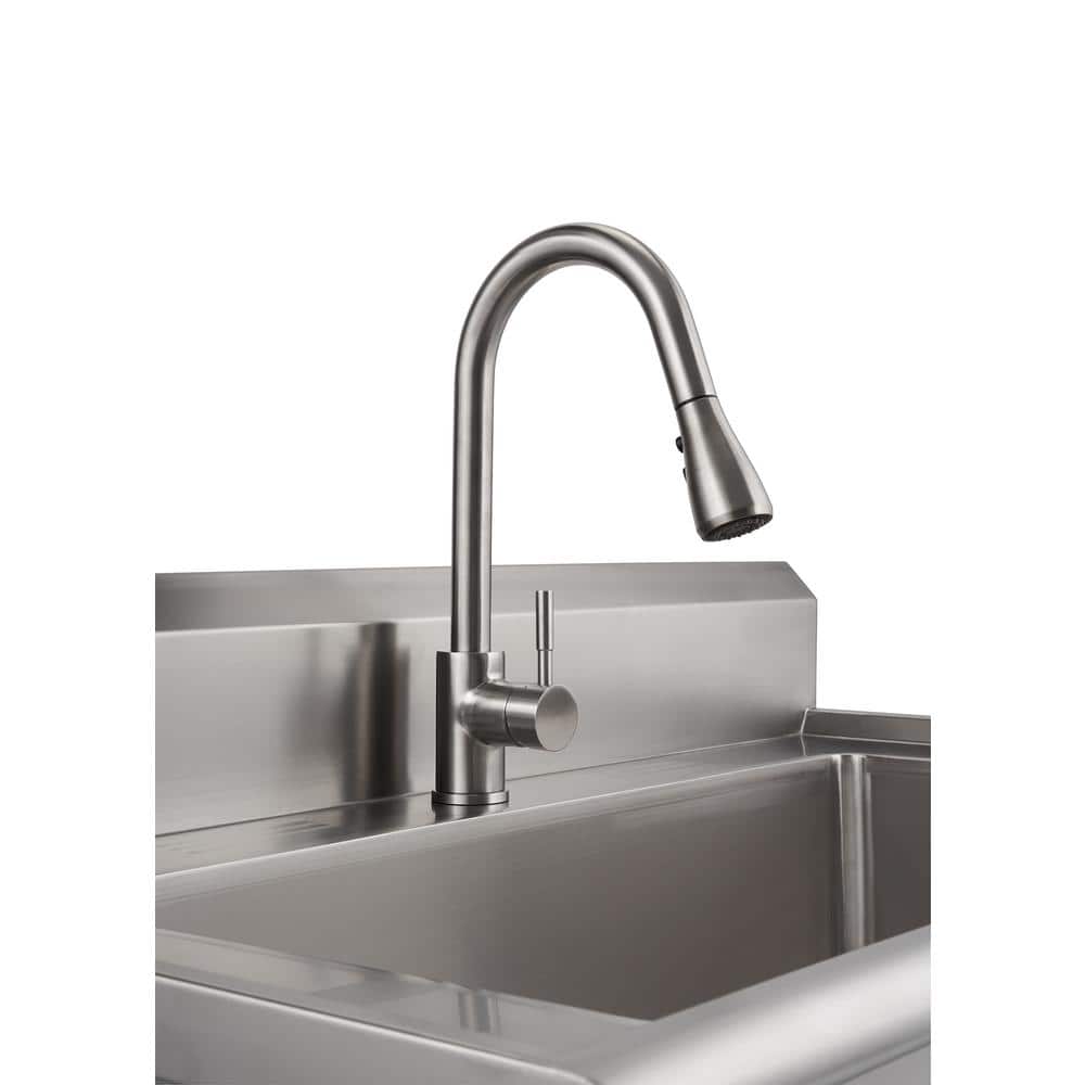 TRINITY Stainless Steel Utility Sink with Pull-Out Faucet