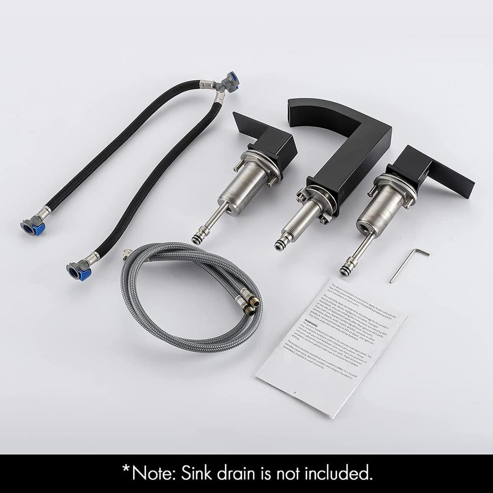 Unbranded Commercial Metering Double Handle Bathroom Sink Faucet in Stainless Steel