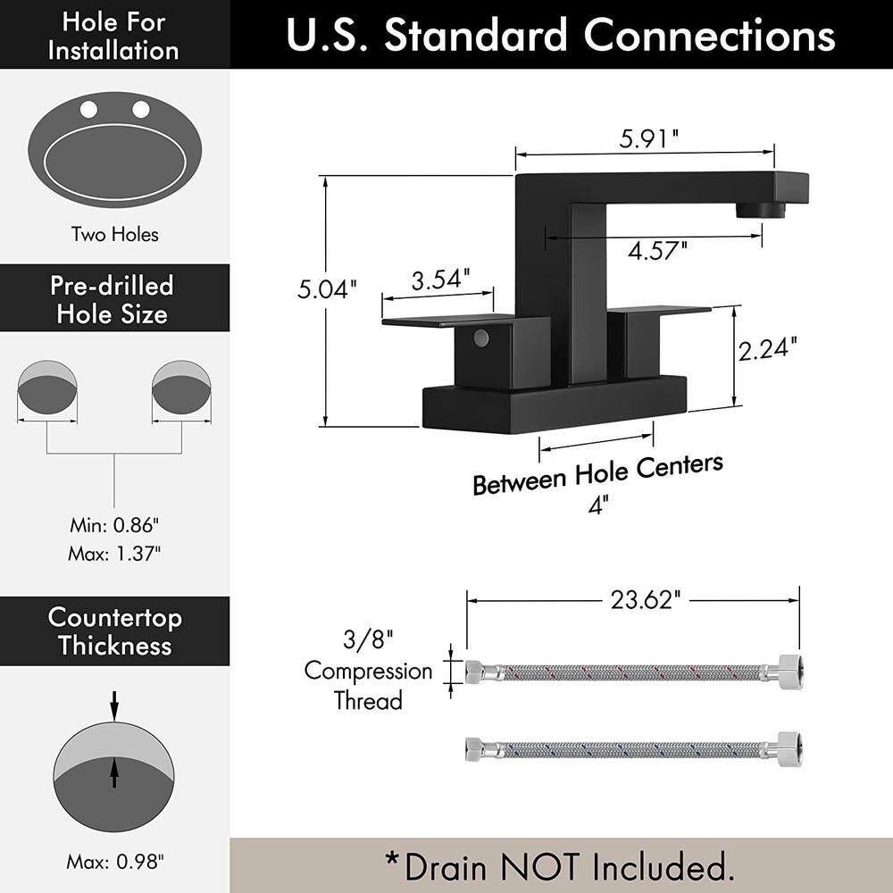 Stainless Steel Commercial Metering Double Handle Bathroom Sink Faucet