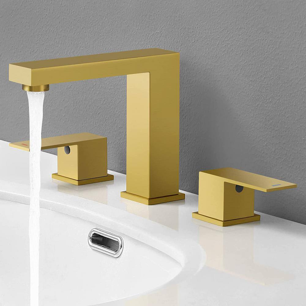 Commercial Metering Double Handle Bathroom Sink Faucet in Stainless Steel - Model 16GS-36107