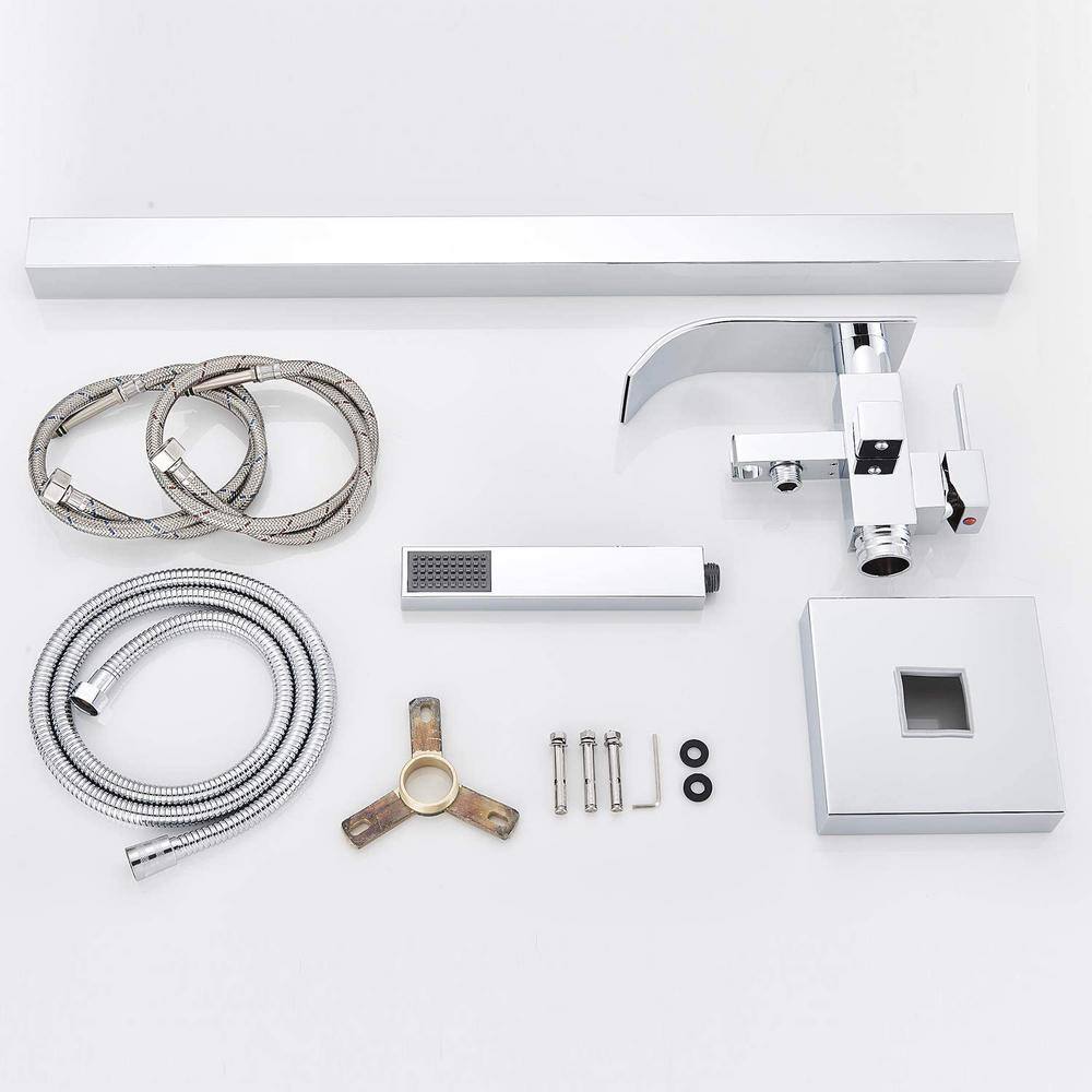Unbranded Commercial Metering Single Handle Bathroom Sink Faucet in Stainless Steel