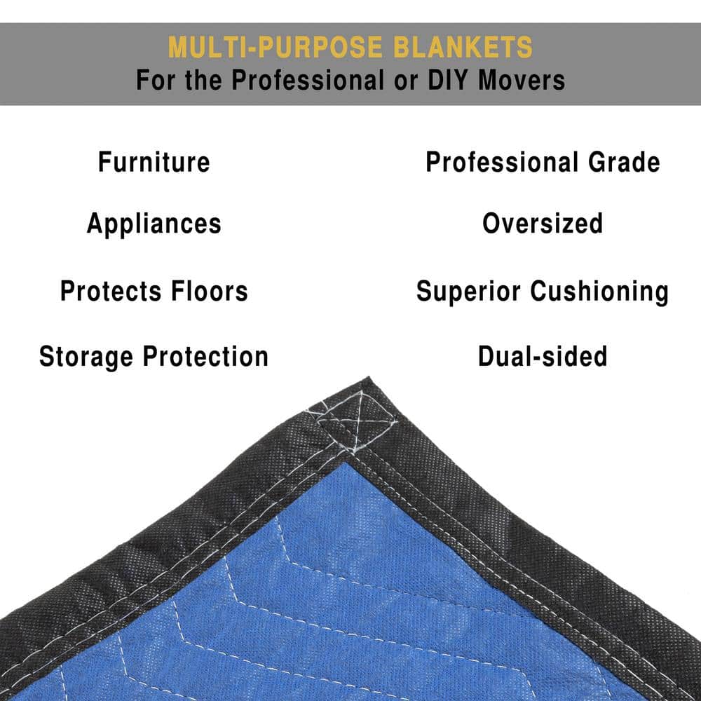 Stalwart Oversized Dual Layer Padded Moving Blanket Set (12-Pack)