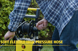 Stanley 2,000 PSI 1.4 GPM Electric Pressure Washer with 30 ft Working Hose Reel, Detergent Tank, Spray Gun, 4 Nozzles