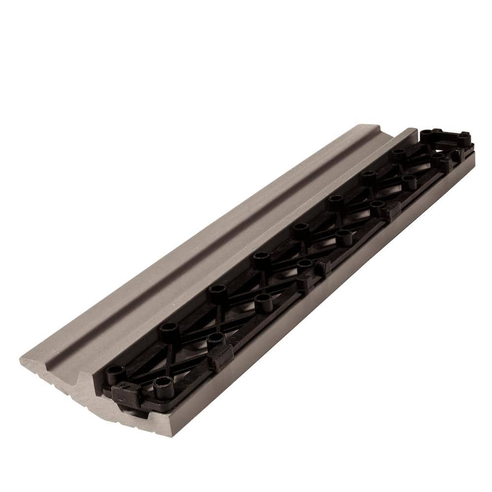 CREATIVE SURFACES 3 in. x 12 in. Composite Deck Tile Edge Trim in Star Gray (4-Pieces Per Box)