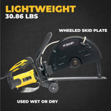 Stark 16 in. 3200-Watt Circular Cut Concrete Saw Cutter with Water Line Attachment (No-Blade)