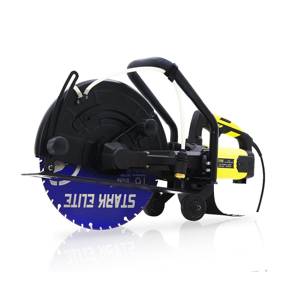 Stark 16 in. 3200-Watt Circular Cut Concrete Saw Cutter with Water Line Attachment (No-Blade)