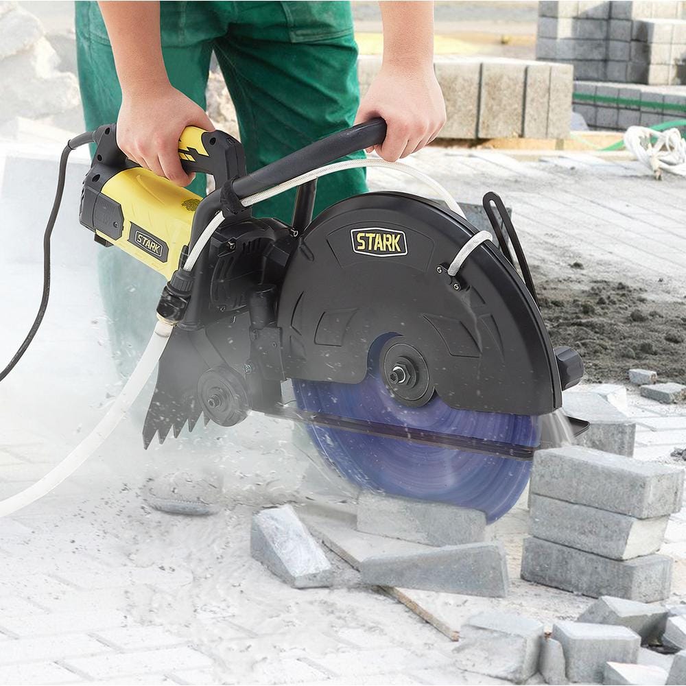 Stark 16 in. 3200-Watt Circular Cut Concrete Saw Cutter with Water Line Attachment (No-Blade)