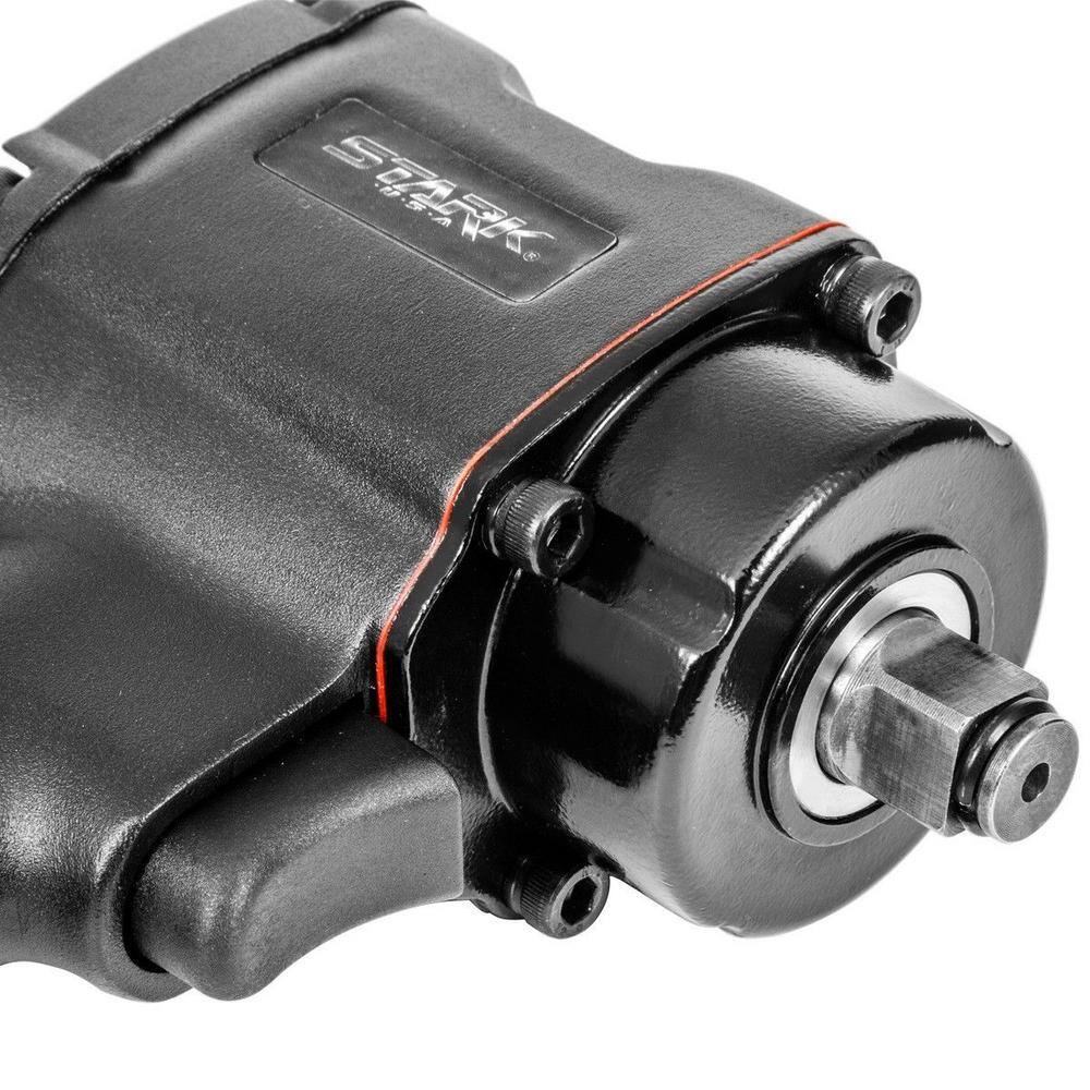 STARK USA 1/2 in. Air Impact Wrench Lightweight Composite Pneumatic 500 ft./lb. Torque Black