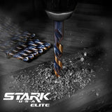 STARK USA Heavy-Duty High Speed Steel Drill Bit Set Black Gold Finish HSS 135 Split Jobber Length (21-Pieces)
