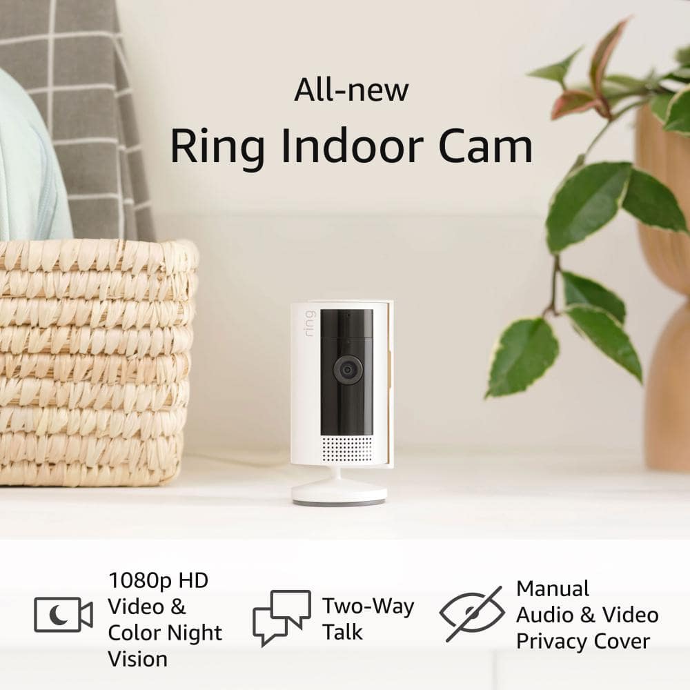Ring Indoor Cam (2nd Gen) - Plug-In Smart Security Wifi Video Camera, with Included Privacy Cover, Night Vision, Starlight