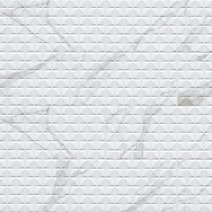 MSI Dymo Statuary Chex White 12 in. x 24 in. Glossy Ceramic 3D Patterned Wall Tile (960 sq. ft./Pallet)