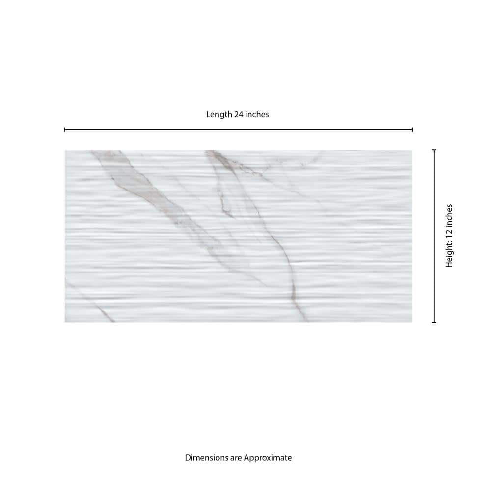 MSI Dymo Statuary Stripe White 12 in. x 24 in. Glossy Ceramic 3D Patterned Wall Tile (960 sq. ft./Pallet)