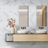 MSI Dymo Statuary Stripe White 12 in. x 24 in. Glossy Ceramic 3D Patterned Wall Tile (960 sq. ft./Pallet)