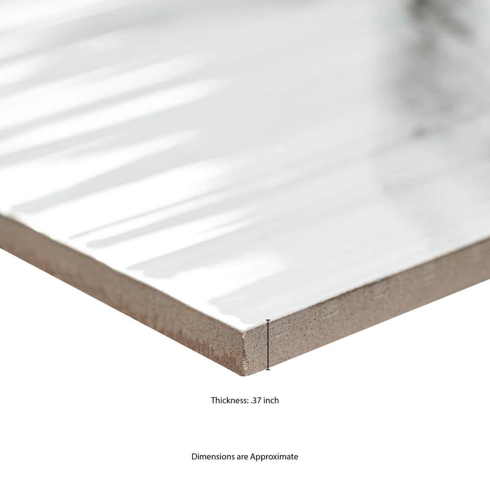MSI Dymo Statuary Stripe White 12 in. x 24 in. Glossy Ceramic 3D Patterned Wall Tile (960 sq. ft./Pallet)