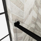 Staykiwi 72 in. W x 76 in. H Single Sliding Frameless Shower Door in Matte Black Finish with Buffer