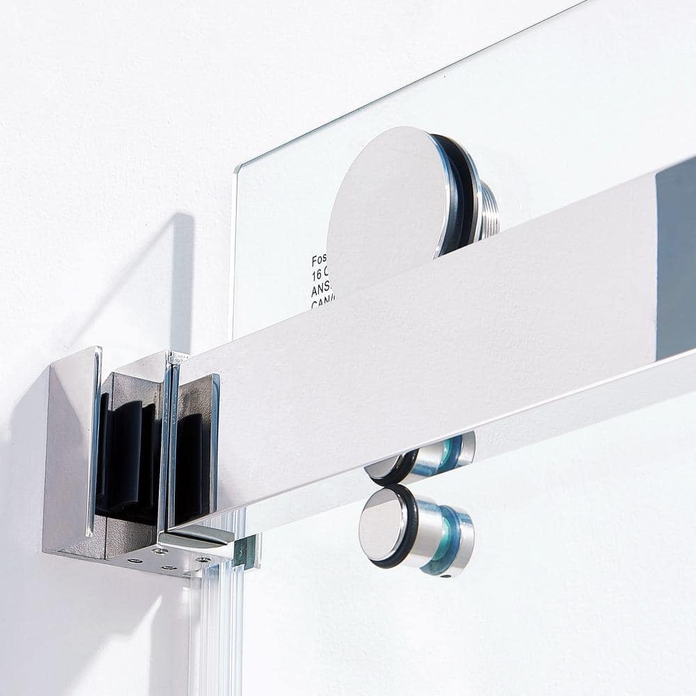 Staykiwi 60 in. W x 72 in. H Double Sliding Frameless Shower Door inChrome Finish with Clear Glass
