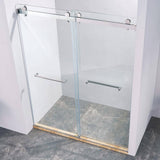 Staykiwi 60 in. W x 72 in. H Double Sliding Frameless Shower Door inChrome Finish with Clear Glass