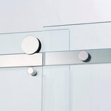 Staykiwi 60 in. W x 75 in. H Sliding Semi-Frameless Shower Door in Brushed Nickel Finish with Clear Glass