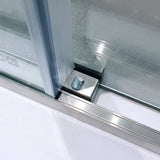 Staykiwi 60 in. W x 75 in. H Sliding Semi-Frameless Shower Door in Brushed Nickel Finish with Clear Glass