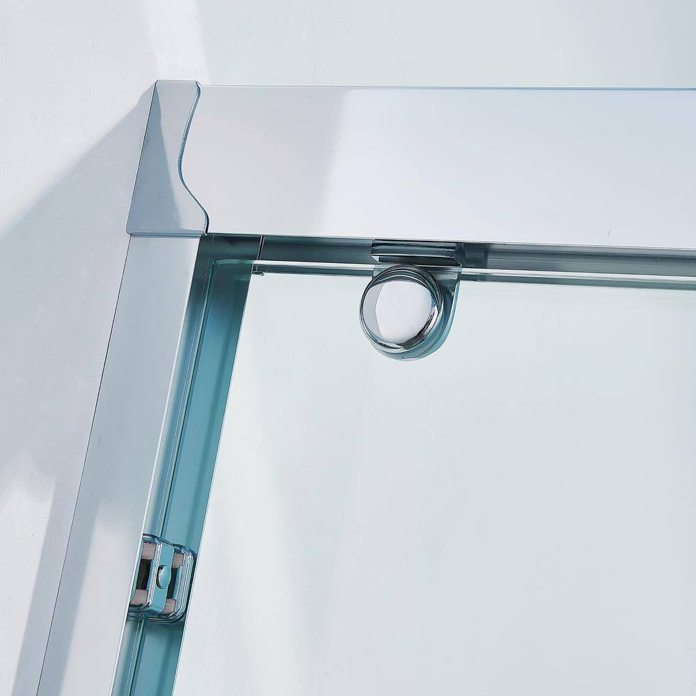 Staykiwi 48 in. W x 75 in. H Double Sliding Frame Shower Door in Chrome Finish with Clear Glass