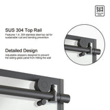 Staykiwi 60 in. W x 76 in. H Sliding Semi-Frameless Shower Door in Matte Black Finish with Patterned Glass