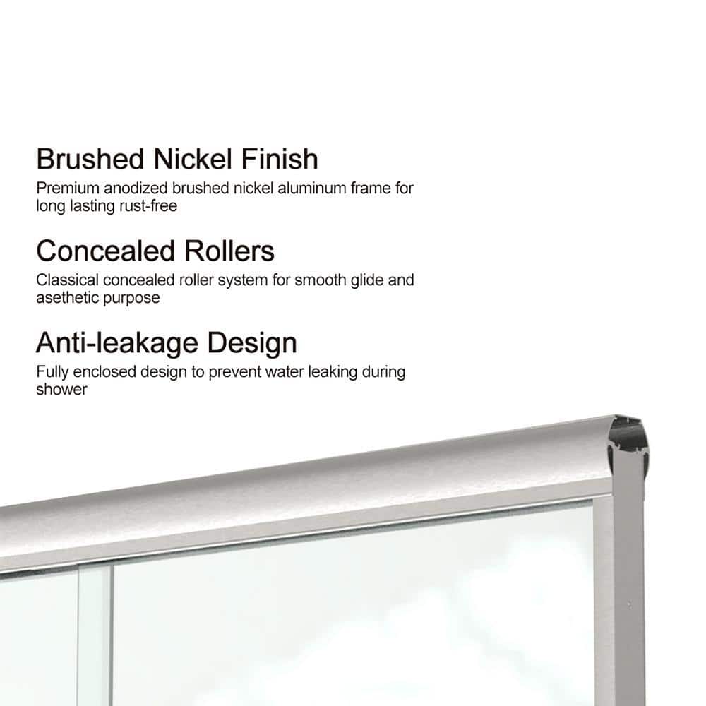Staykiwi 60 in. W x 72 in. H Double Sliding Framed Shower Door in Matte Black Finish with Clear Glass