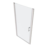 Staykiwi 24 to 25.37 in. W x 72 in. H Semi Frameless Pivot Shower Door in Chrome Finish with Clear Tempered Glass