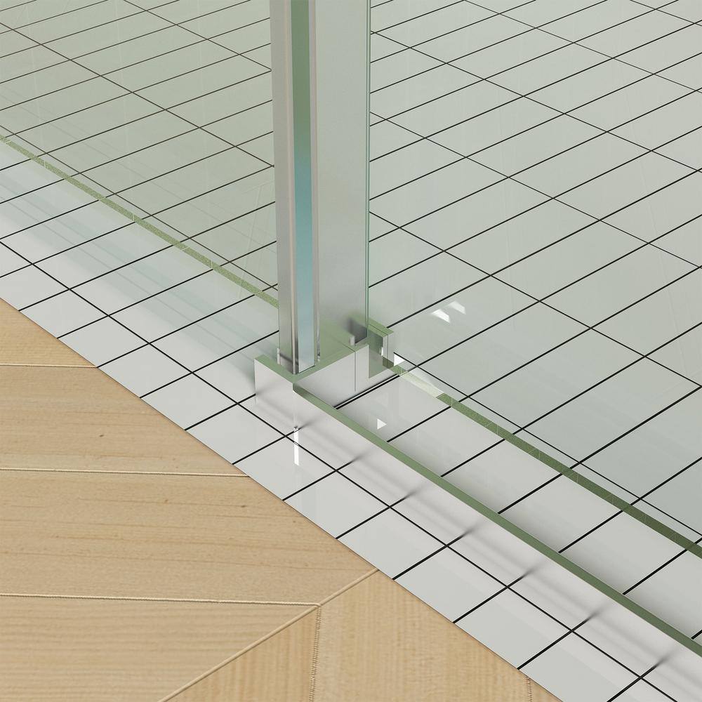 Staykiwi 60 in. W x 70.68 in. H Sliding Frameless Shower Door in Nickel Finish with Clear Glass