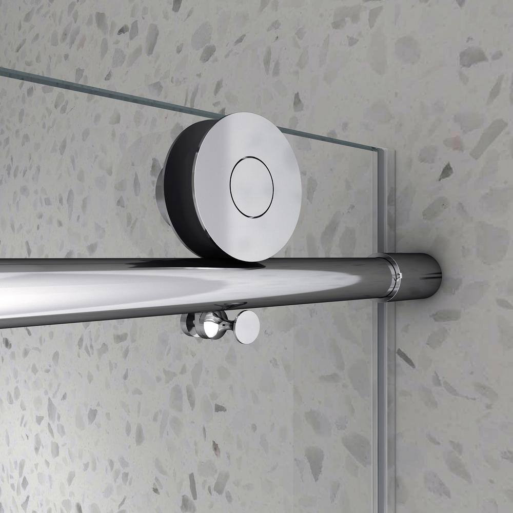 Staykiwi 48 in. W x 76 in. H Single Sliding Frameless Shower Door in Chrome Finish with Clear Glass