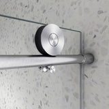Staykiwi 60 in. W x 76 in. H Sliding Frameless Shower Door in Brushed Nickel Finish with Clear Glass