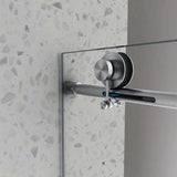 Staykiwi 60 in. W x 76 in. H Sliding Frameless Shower Door in Brushed Nickel Finish with Clear Glass