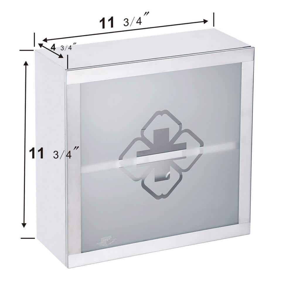 RENOVATORS SUPPLY MANUFACTURING Mini Clove 11-3/4 in. Width x 11-3/4 in. Height Stainless Steel Recessed or Surface Mount Bathroom Medicine Cabinet
