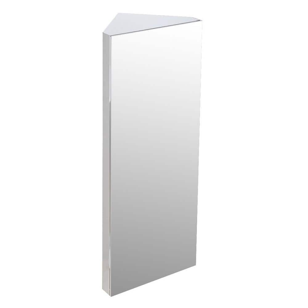 RENOVATORS SUPPLY MANUFACTURING Infinity X Corner 12 in. Width x 31-1/2 in. Height Corner Stainless Steel Recessed or Surface Mount Medicine Cabinet