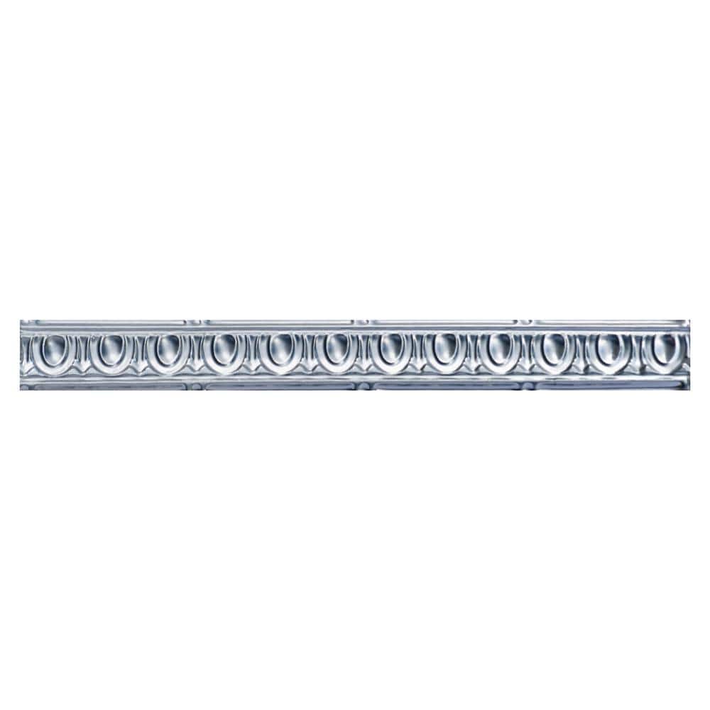 FROM PLAIN TO BEAUTIFUL IN HOURS Puffy Arches 0.012 in. x 2.56 in. x 48 in. Metal Bed Moulding Nail-Up Tin Cornice in Steel Unfinished (48 Ln. Ft/Pack)