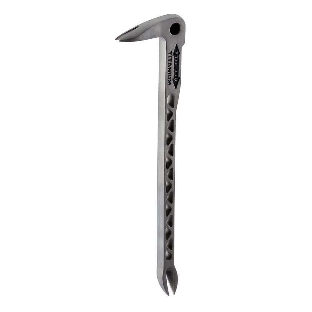 Stiletto Drywall Axe Fiberglass Hammer with 13 in. Handle with 12 in. Titanium Clawbar Nail Puller with Dimpler