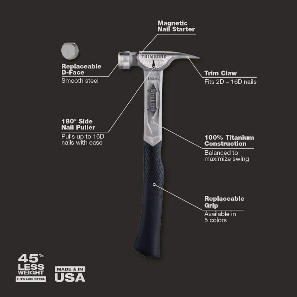 Stiletto TRIMBONE Titanium Smooth Face with Curved Handle with TRIMBONE Orange Replacement Grip