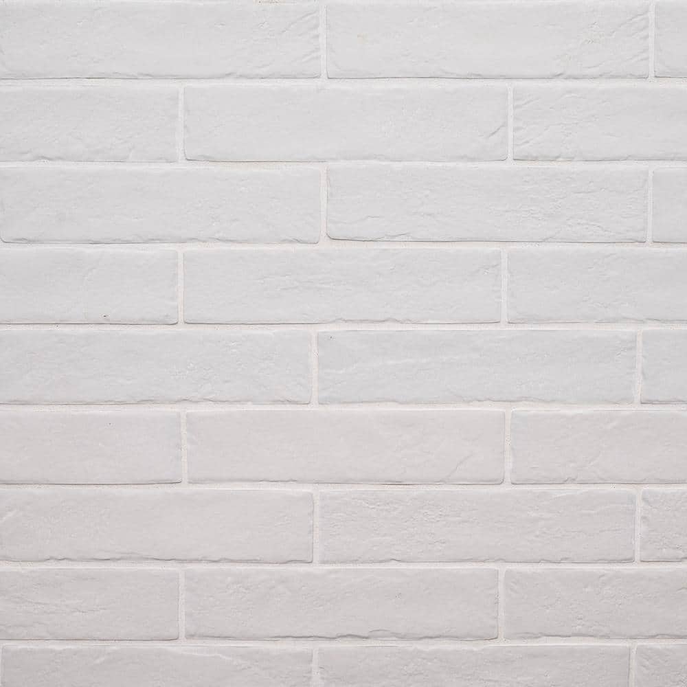 MSI Capella White Brick 2-1/3 in. x 10 in. Matte Porcelain Floor and Wall Tile (5.17 sq. ft. / case)