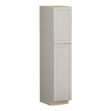 Shaker Full Overlay 18 in. W x 24 in. D x 84 in. H Plywood Assembled Utility Kitchen Cabinet in Stone Gray