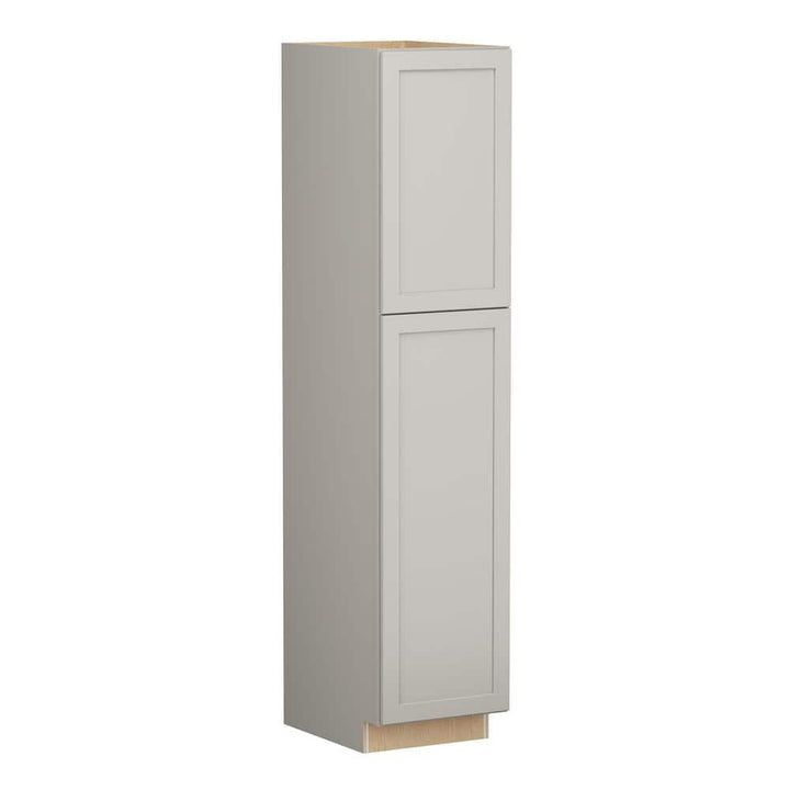 Shaker Full Overlay 18 in. W x 24 in. D x 84 in. H Plywood Assembled Utility Kitchen Cabinet in Stone Gray
