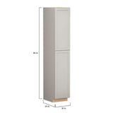 Shaker Full Overlay 18 in. W x 24 in. D x 96 in. H Plywood Assembled Utility Kitchen Cabinet in Stone Gray