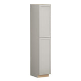 Shaker Full Overlay 18 in. W x 24 in. D x 96 in. H Plywood Assembled Utility Kitchen Cabinet in Stone Gray
