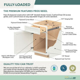 Shaker Full Overlay 36 in. W x 20.75 in. D x 34.5 in. H Plywood Assembled Vanity Sink Base Bath Cabinet in Stone Gray